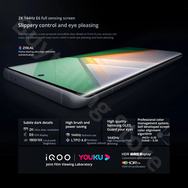 VIVO iQOO 11 Pro 5G Gaming MobilePhone Snapdragon 8 Gen 2 NFC Phone 50MP Triple Cameraes 6.78" 2K 144Hz E6 AMOLED 144Hz Curved