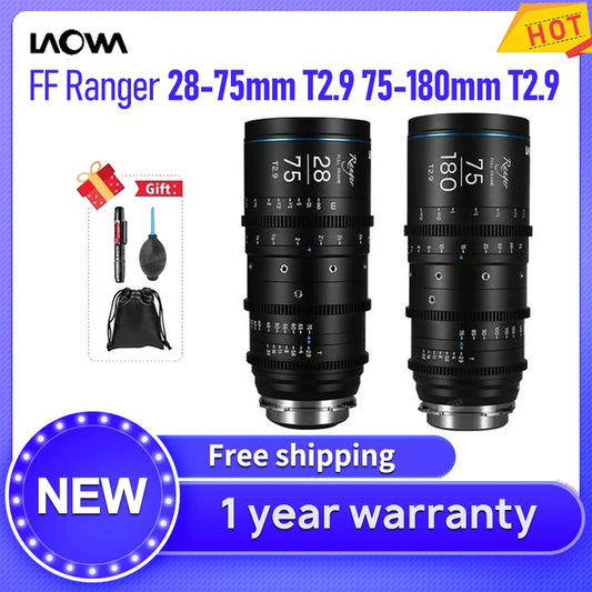 Venus Optics Laowa FF Ranger 28-75mm T2.9 75-180mm T2.9 Professional Cinema Lenses Full Frame Cine Zoom Lens for PL EF Mount