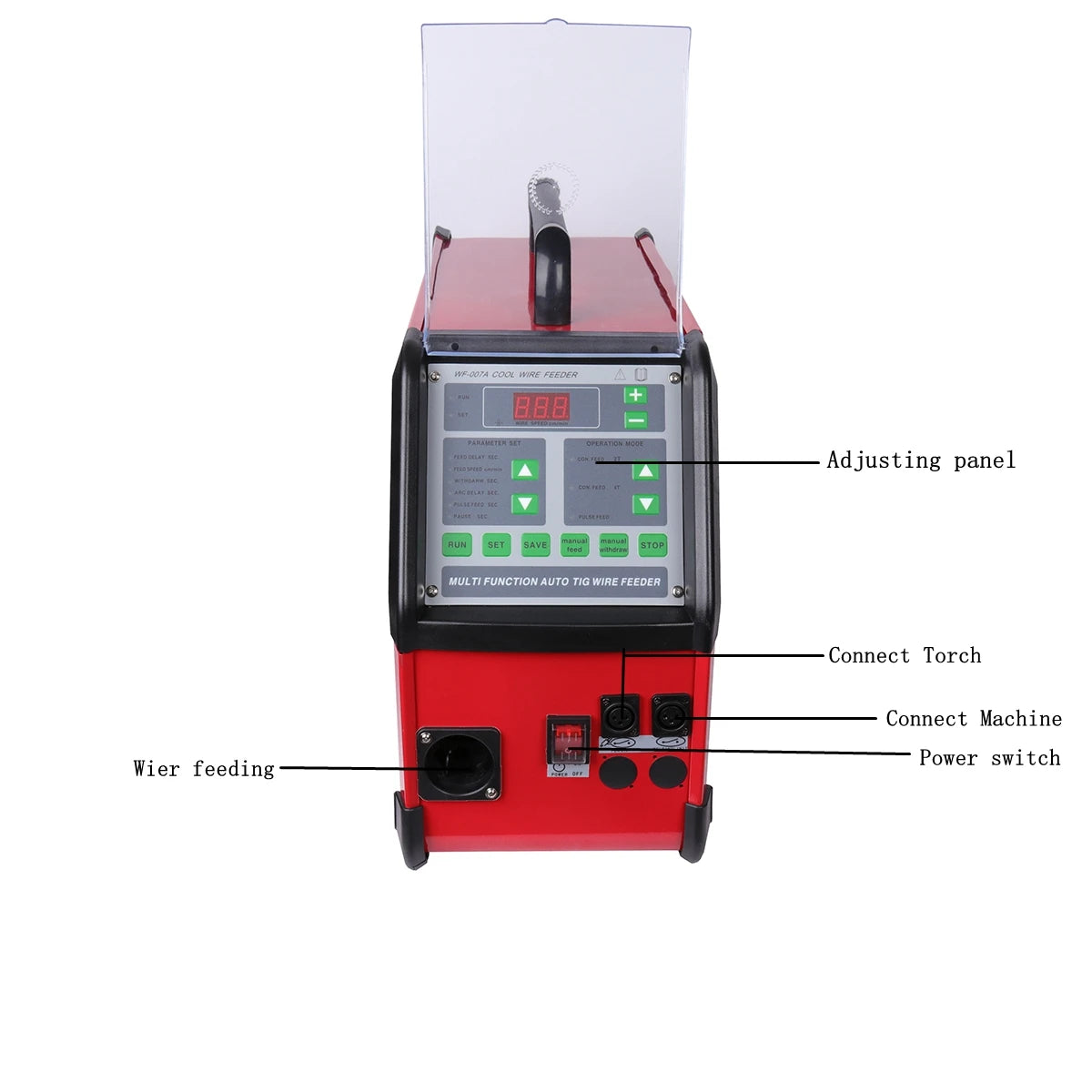 WF-007A Welding Wire Feeder Digital Pulse Wires Welding 110V 220V for Argon Arc Laser Tig  brazing Machine Robot Automatic