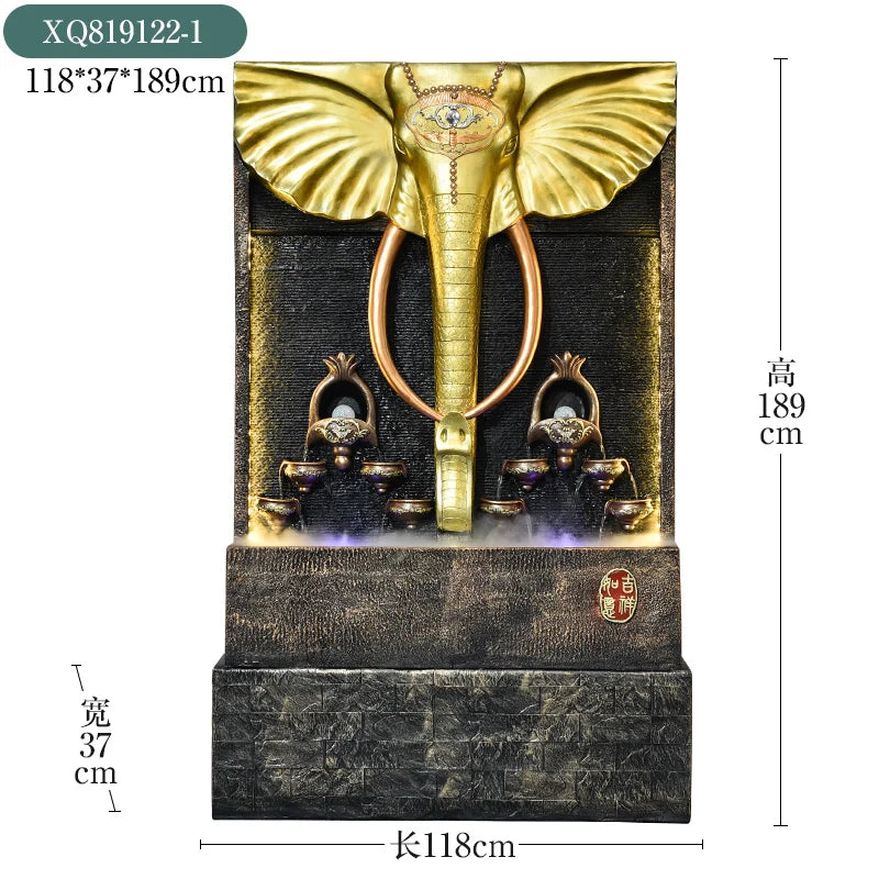 Water Fountain Elephant Floor Ornaments Water Curtain Wall Office Lucky Villa Entrance Hotel Club Opening Gift home accessories
