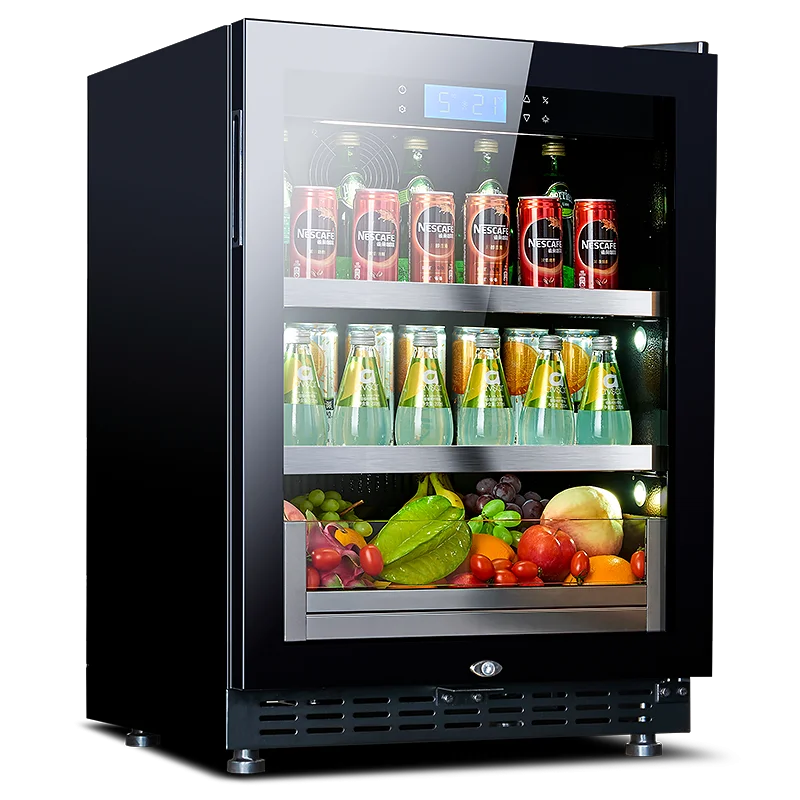 Wine and Beverage Refrigerator - with Glass Front Door - Beer Wine Soda And Drink Mini Fridge - Bar Drinks Fridge Dual Zone