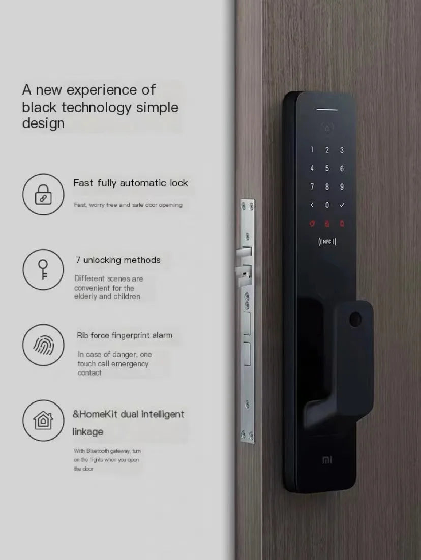 XM Fully Automatic-1 2022 Smart Fingerprint Biometric Digital Intelligent Electronic Door Locks Security Protection Mijia Mihome
