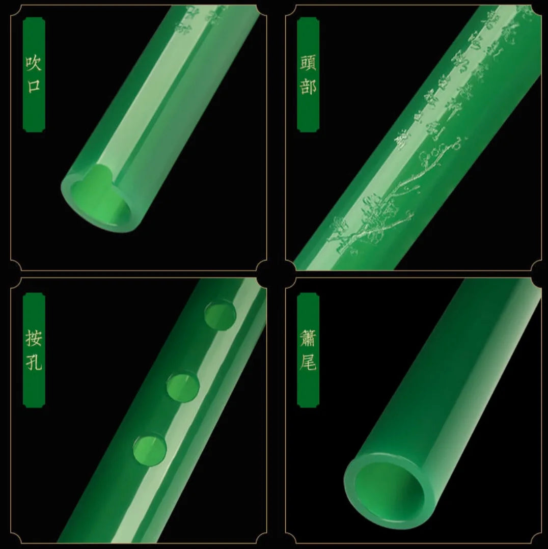 Xiao Chinese flute Eight holes Green resin China wind instrument