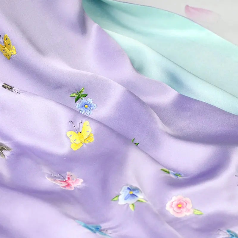 Xiuzhuang self sells 2023 new Suzhou embroidery women's scarves, hand embroidered silk shawl scarves, Chinese style gifts