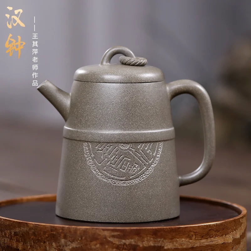 Xixi Yixing Purple Clay Teapot Tea Set Famous Wang Qiping Raw Ore Green Section Handmade Boutique Han Zhong Pot Supportable