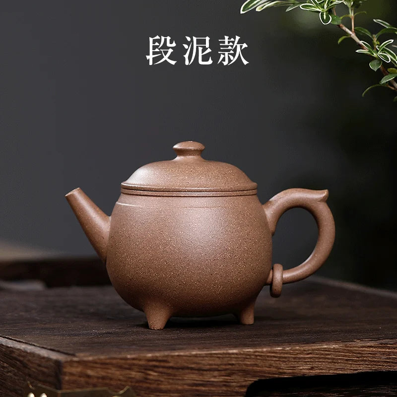 Xixi Yixing Teapot Teapot Famous Aid Wang Fengqin Three Feet Tripod Pot Raw Ore Sky Blue Mash Boutique Tea Set