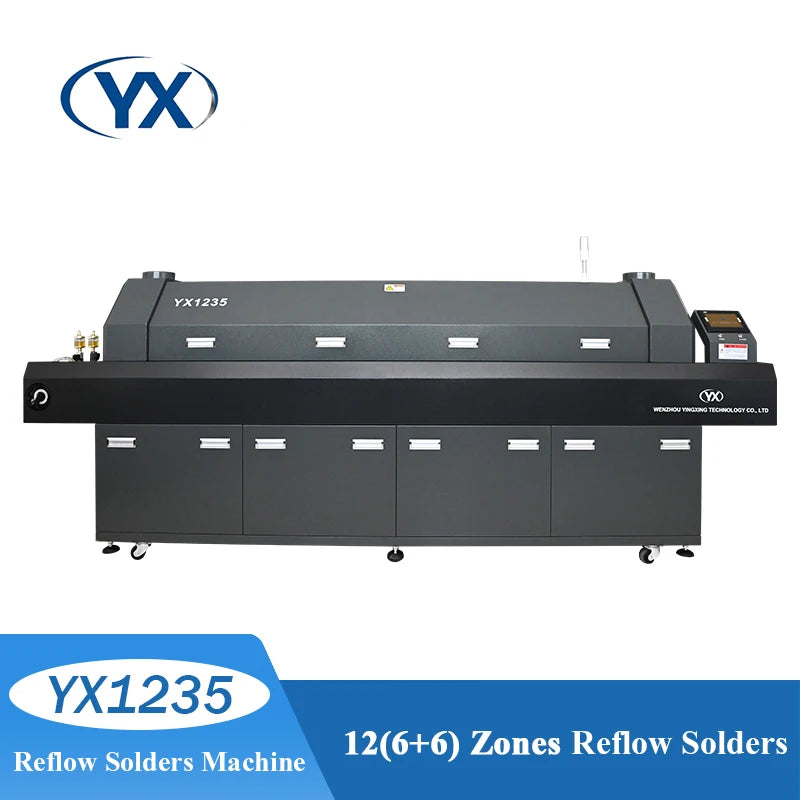 YX1235 Welding Equipment SMT Reflow Oven Machine 12 Infrared Radiation Air Heating Zone Pcb Printer Manufacturing Machine