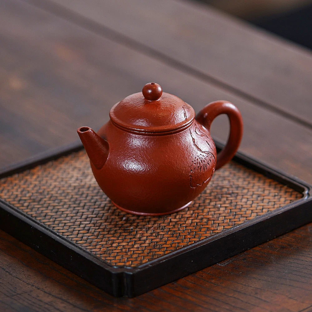 |Yihu spring Yixing purple clay pot famous Ma Fangyun pure manual Kung Fu tea set tea pot raw ore Dahongpao autumn water