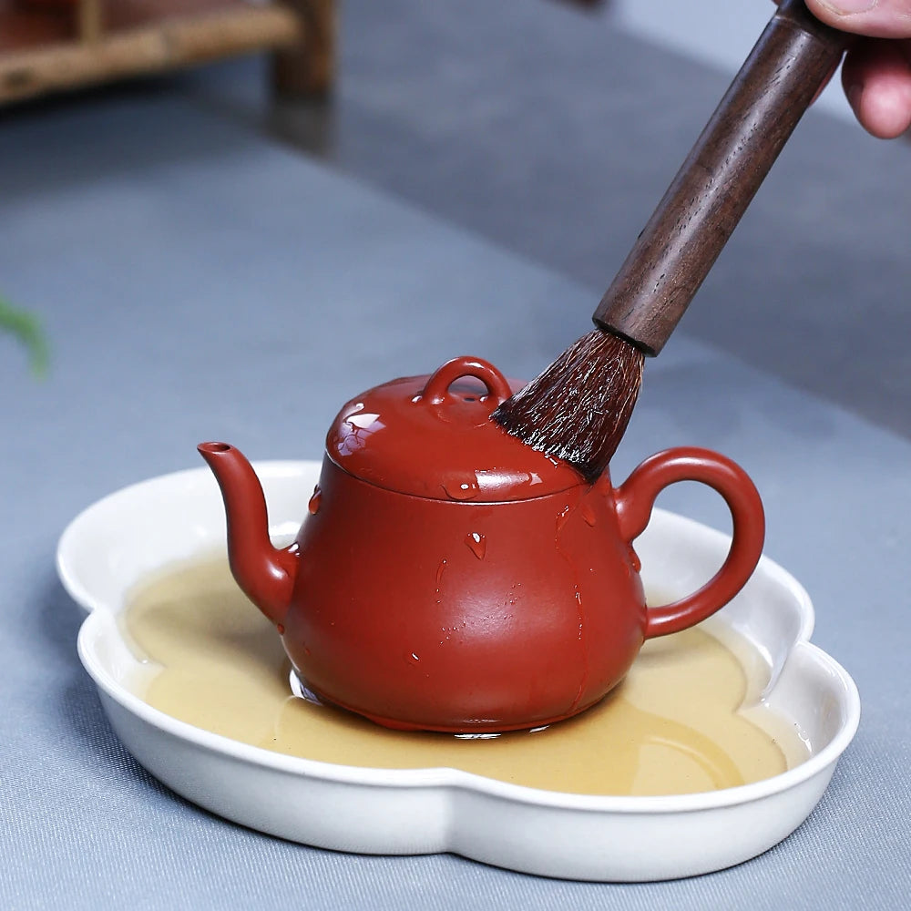 |Yihu spring Yixing purple clay pot master pure manual Kung Fu tea pot raw ore Dahongpao Ming style siting pot 190C