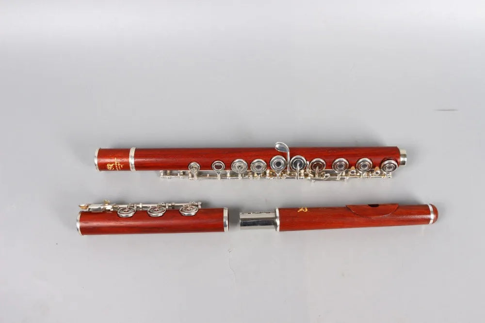 MMOOKA Yinfente New flute 17 hole Open Silver Plated Key E key B Foot Professional rosewood body With Case