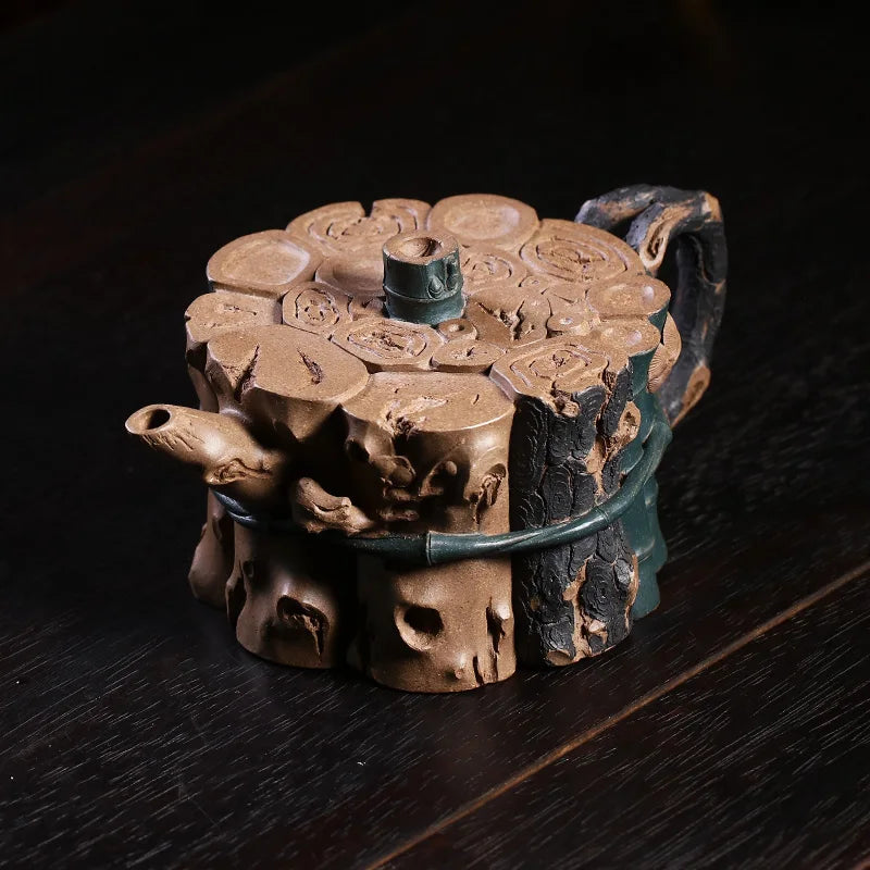 Yixing Famous Purple Clay Pot Tea Set, Pure Handmade Pot, Huanglongshan Original Mine Section Mud, Fully Flower