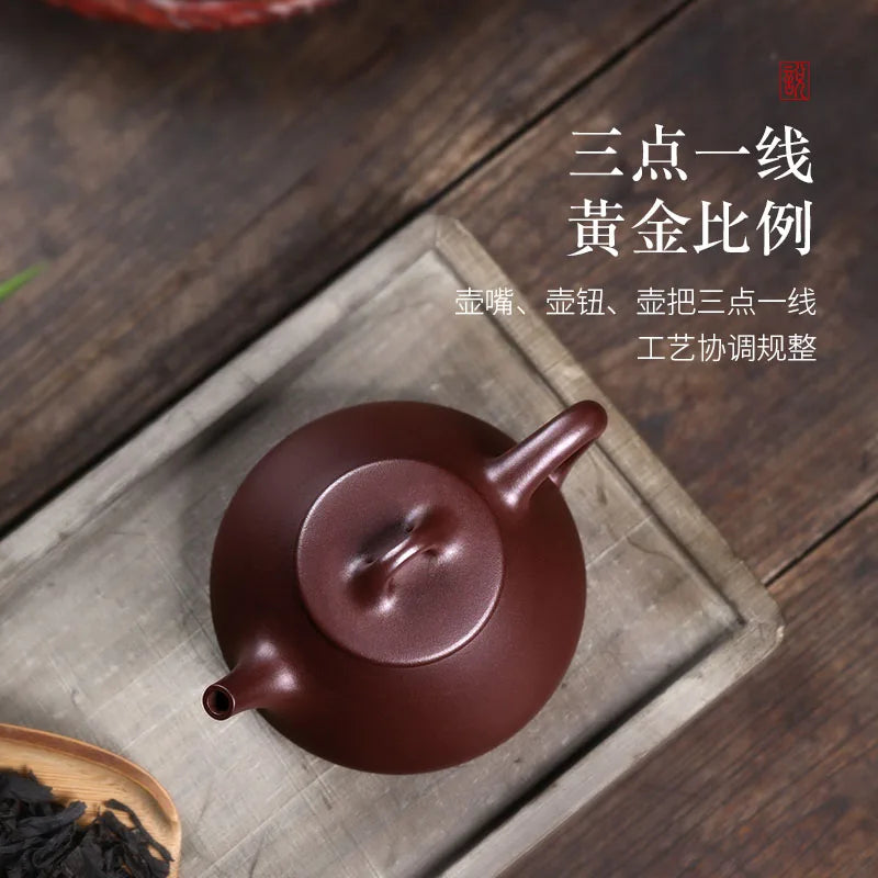 Yixing Pure Handmade Tea Original Mine Purple Clay Smelted Stone Ladle Pot Premium High End Gift For Teachers