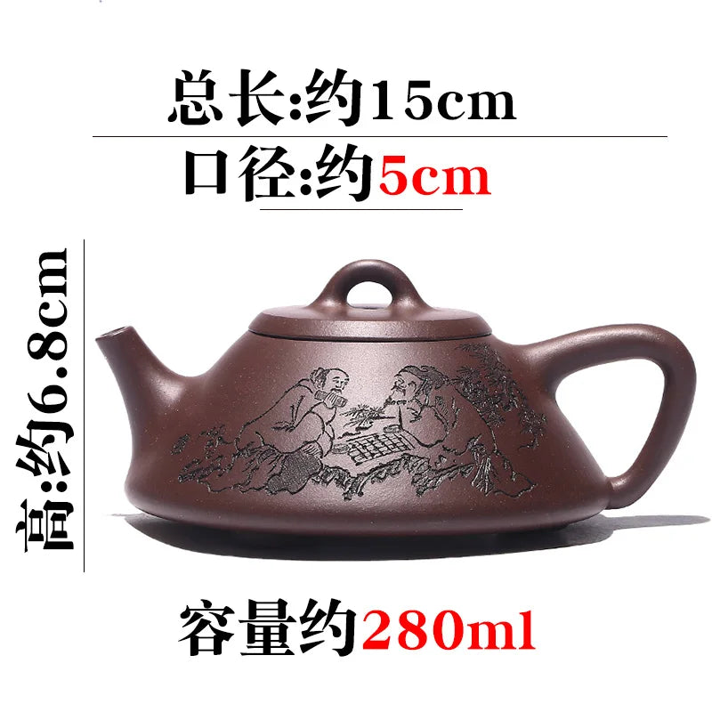 Yixing Purple Clay Pot Famous Handmade Teapot Household Tea Set Handmade Stone Ladle Raw Ore Bitan Sand Dongpo Ladle