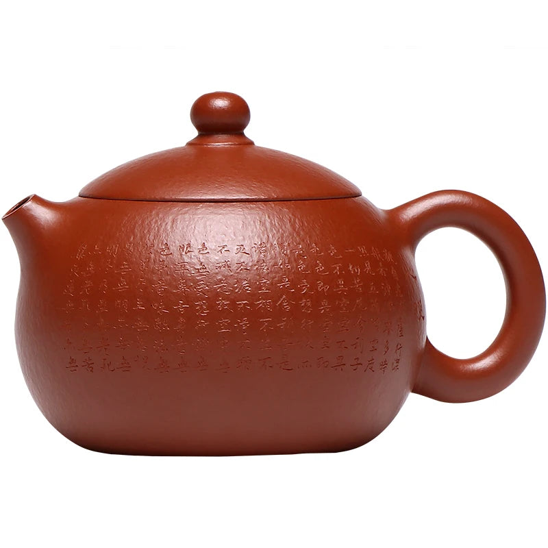 Yixing Purple Clay Pot Pure Handcarved Small Capacity Tea Original Mine Old Zhu Mud Set Heart Sutra Western