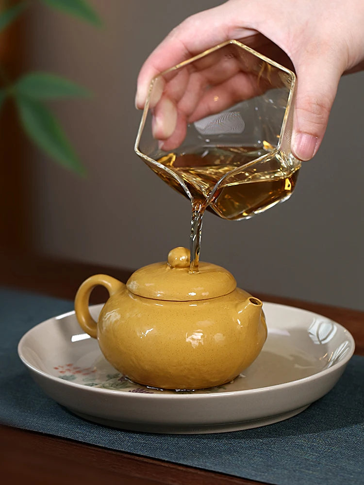 Yixing Purple Clay Pot Pure Handmade Household Kung Fu Tea Set Single Raw Gold Section Mud Small Capacity Wen Dan