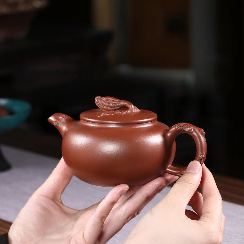 Yixing Purple Clay Pot, Pure Handmade Kung Fu Tea Set, Single Raw Mine, Zhongcao Qing, Household Buddha's Hand,