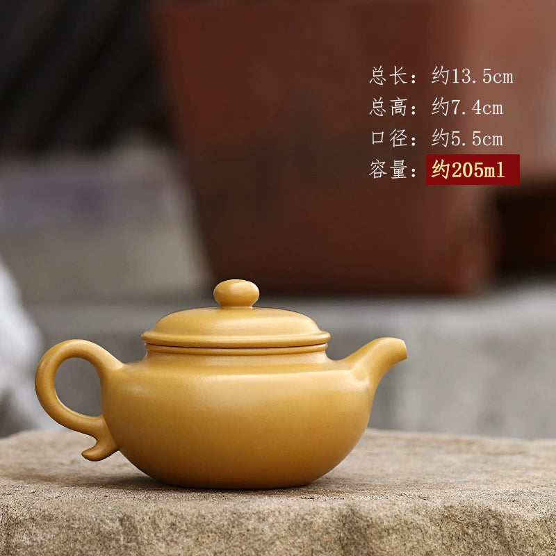 Yixing Purple Clay Pot Pure Handmade Original Mine Gold Yellow Section Mud Household Tea Full Set