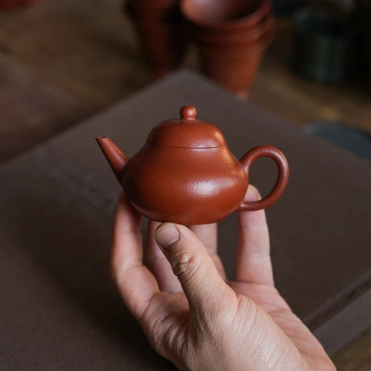 Yixing Purple Clay Pot Small Coal Kiln Dahongpao Xu Yuefeng Pure Handmade Pear Style Horizontal Capacity