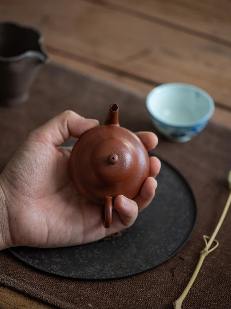 Yixing Purple Clay Pot Tea Set Expert Xu Yuefeng Dahongpao Pear Peel, Red Mud, Pure Handmade Meng Chen Shaped