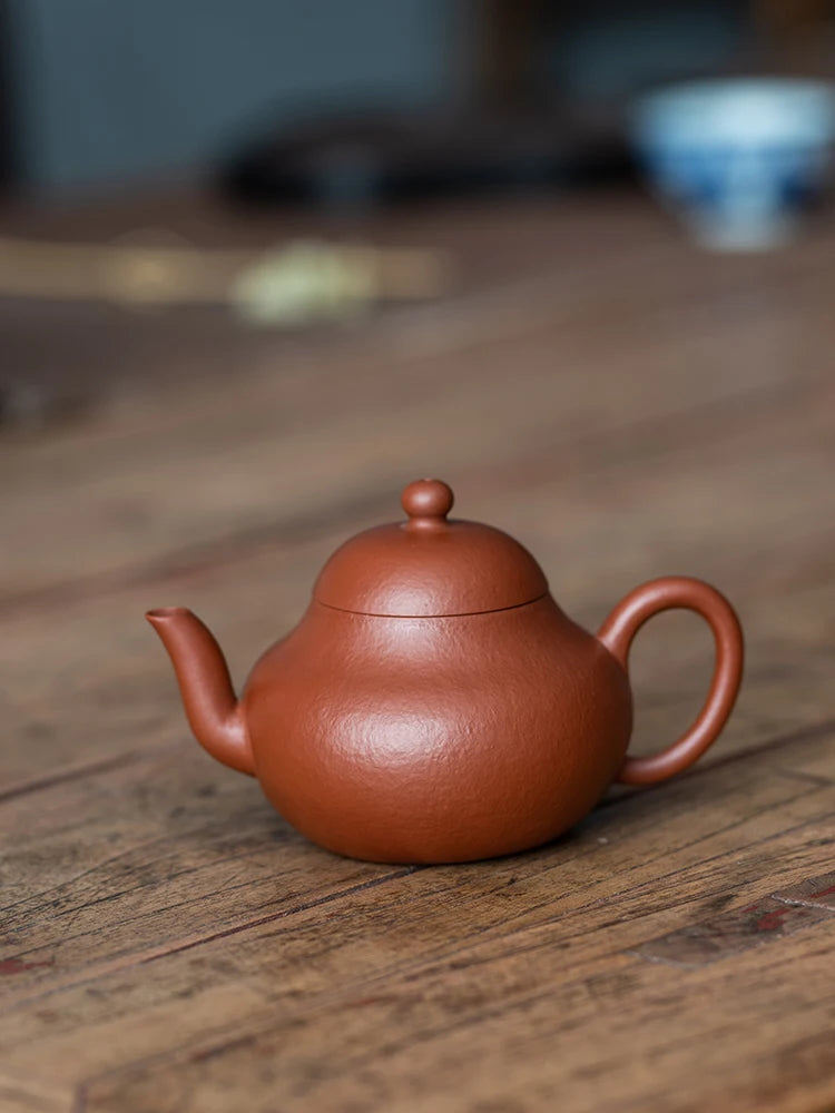 Yixing Purple Clay Pot Tea Set Expert Xu Yuefeng Dahongpao Pear Peel, Red Mud, Pure Handmade Meng Chen Shaped