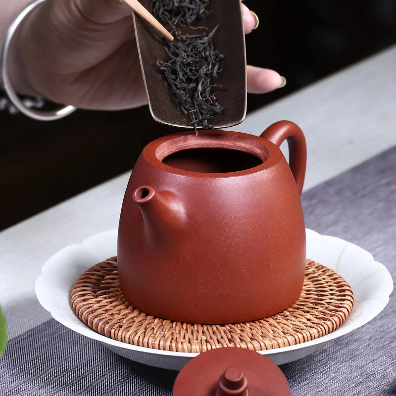 Yixing Zisha Pot Pure Handmade Household Tea Single Set Original Mine Red Skin Dragon Full