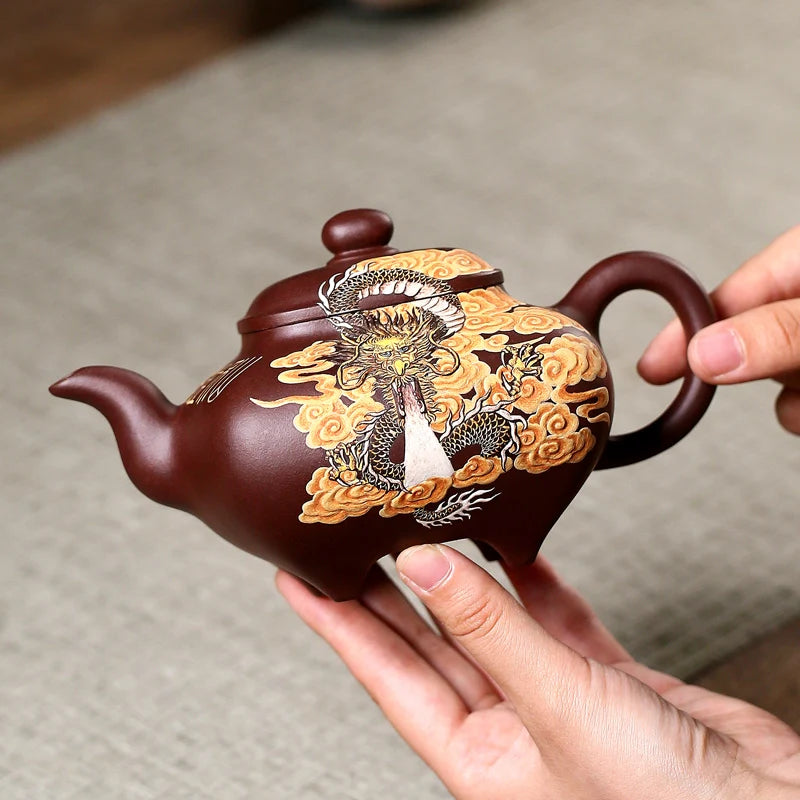 |Yixing are recommended by pure manual undressed ore purple mud trough kung fu tea set household teapot furnace pot