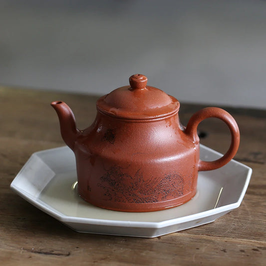 Yixing raw ore purple clay pot full hand molding old material downhill mud high holding pot 290cc old flavor atmosphere