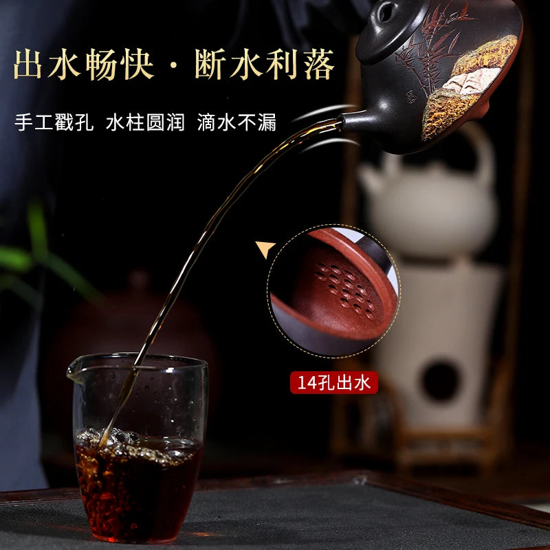 |Yixing recommended pure manual famous stone gourd ladle pot of high-capacity teapot kung fu tea set teapot home alone