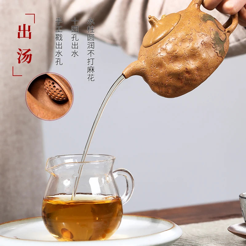 |Yixing recommended undressed ore all hand Gong Chun pot teapot ginkgo for spring pot home of kung fu tea set new product