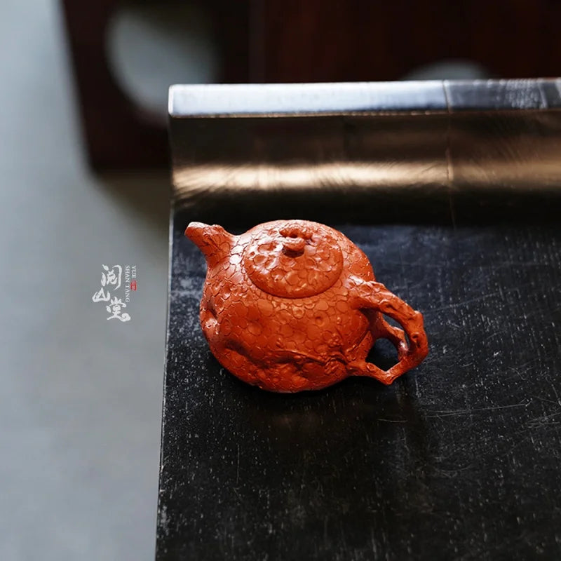 Yueshan Hall | For Spring Raw Ore Small Coal Kiln Cinnabar Sand All Handmade Flowers Purple Clay Pot Jin Yu's Works