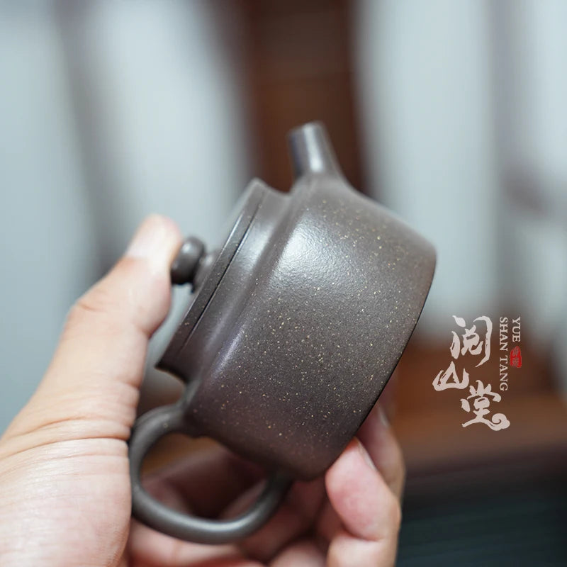 Yueshan Hall | Pinggade Bell One Person Drinking Purple Clay Pot Lock and Load Spray Sky Blue Mash Lin Xiaolong Handmade