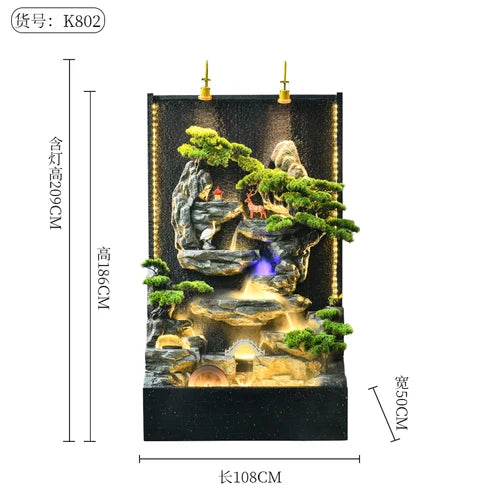 ZC Outdoor Large Company Water Curtain Wall Water Screen Entrance Hall Villa Courtyard Floor Hotel Lobby Decoration