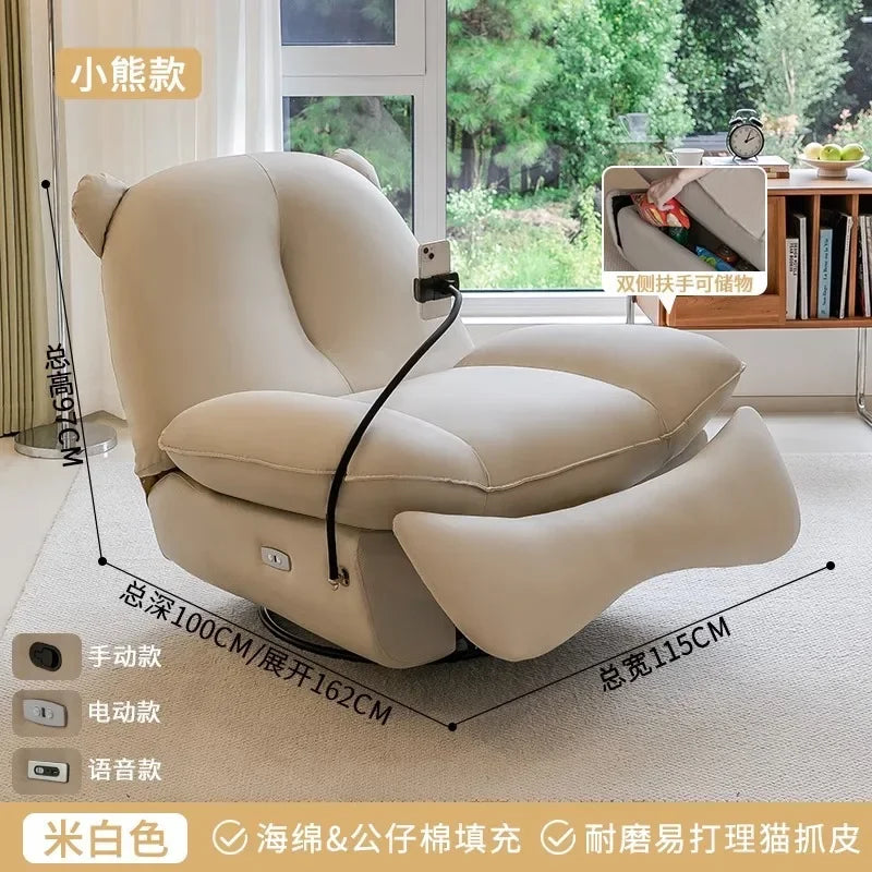ZK Single Sofa Living Room Creative Sofa Lazy Rocking Chair Sleeping and Lying Smart Massage Chair