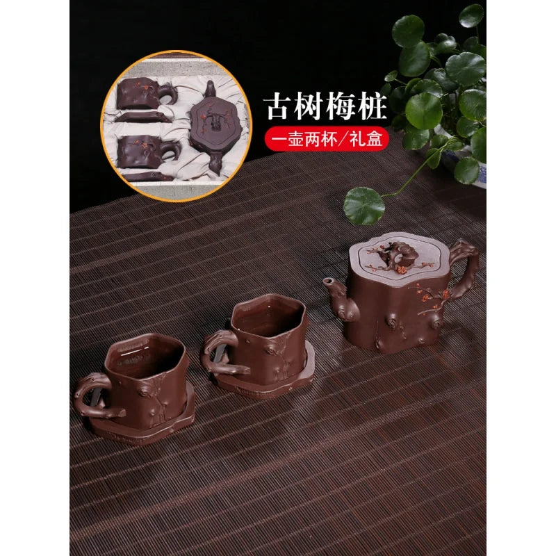 Zanghutianxia Famous Dell Qi Yixing Handmade Purple Clay Pot Huanglongshan Raw Ore Purple Clay Ancient Tree Plum Pile