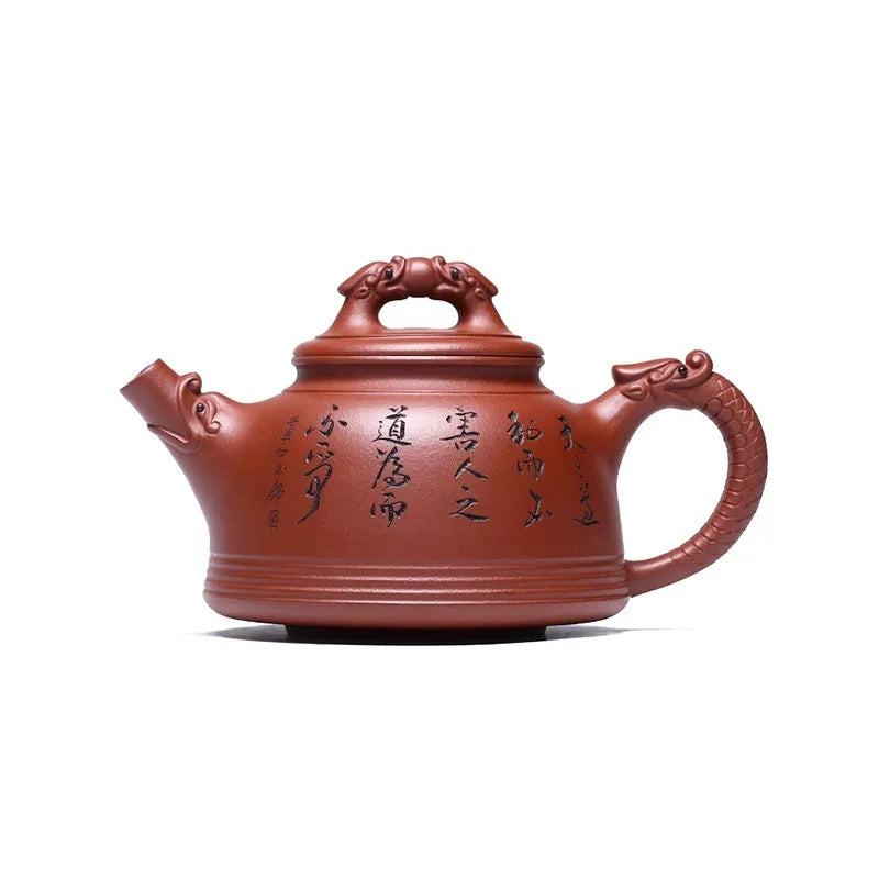 Zanghutianxia Large Capacity Yixing Purple Clay Pot Handmade Carved Purple Sand Tea Set Raw Ore Plain Cement Teapot Single Teapo