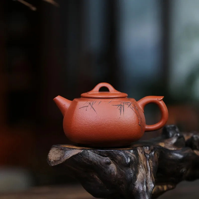 Zanghutianxia Purple Clay Teapot Master Handmade Teapot Raw Ore Yixing Famous Set Small Capacity Square Pot Letian Pot