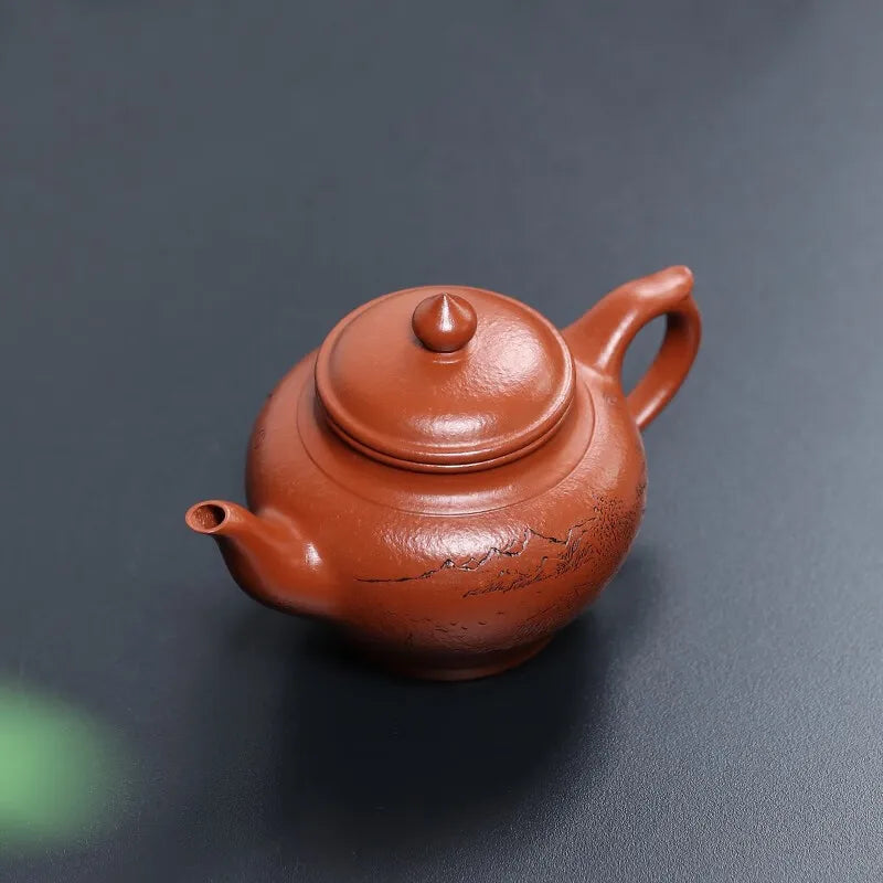 Zanghutianxia Small Capacity Yixing Purple Clay Pot Handmade Carved Kung Fu Tea Set Raw Ore Dahongpao Tea Teapot Xiao Ying Teapo