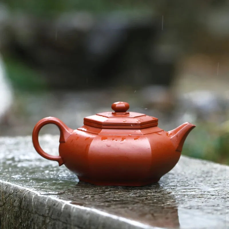 Zanghutianxia Yixing Zisha Teapot Pure Handmade Teapot Raw Ore Dahongpao Tea Kung Fu Tea Set Square Pot Dabin Six-Party Dabin Si