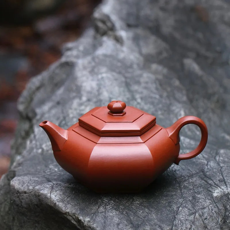 Zanghutianxia Yixing Zisha Teapot Pure Handmade Teapot Raw Ore Dahongpao Tea Kung Fu Tea Set Square Pot Dabin Six-Party Dabin Si