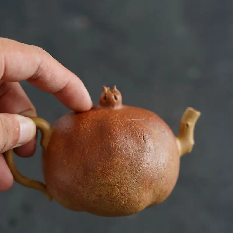 Zen Yuantang Pomegranate Pot Bionic Device College Teapot Raw Ore Beige Clay Egg-Shell Porcelain Sketch Pot