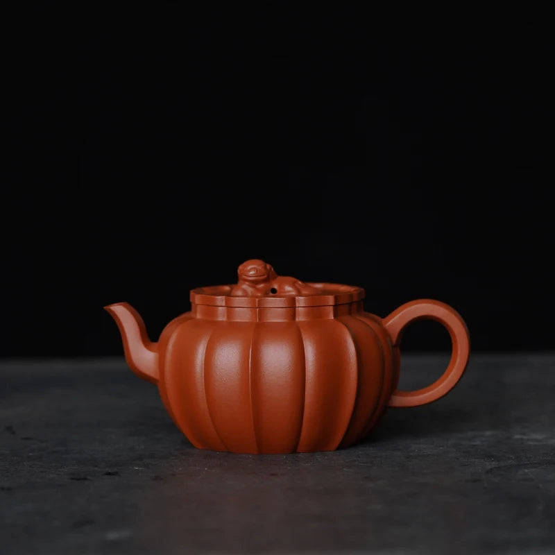 Zen Yuantang Raw Ore Handmade Purple Clay Teapot Tea Set Collection Small Coal Kiln Cinnabar Sand Rib Pattern Lion Ball Pot Chin