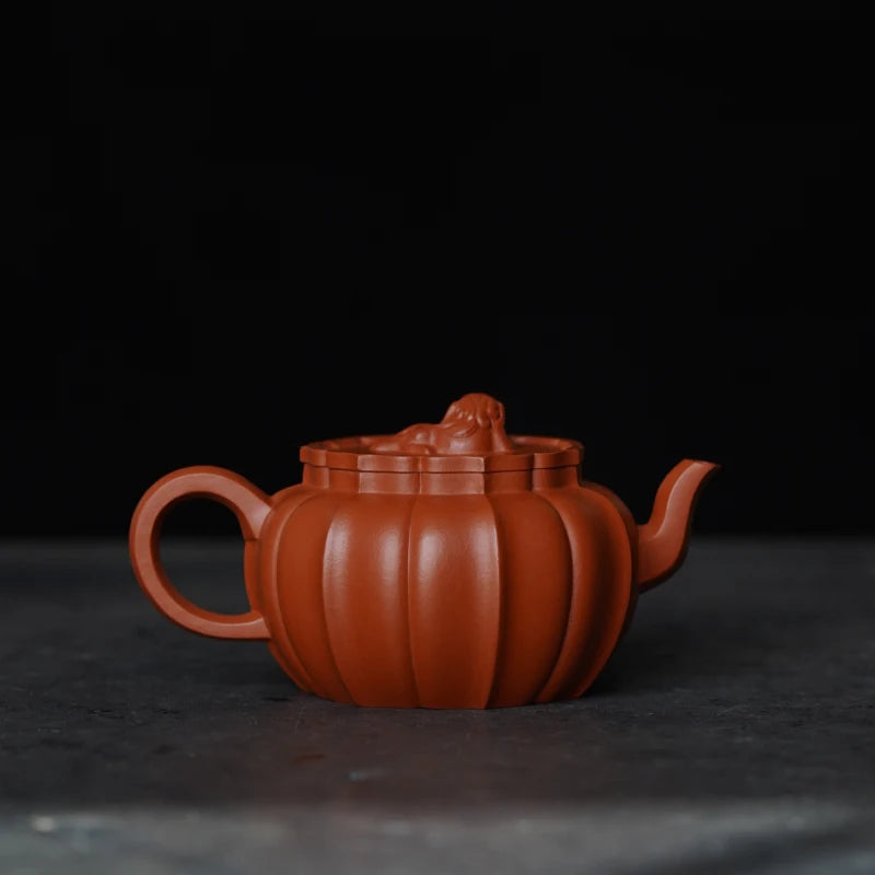 Zen Yuantang Raw Ore Handmade Purple Clay Teapot Tea Set Collection Small Coal Kiln Cinnabar Sand Rib Pattern Lion Ball Pot Chin