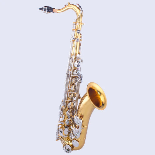 bB Tone  gold lacquer Body and nickel plated keys Material Professional Good Quality Tenor Saxophone sax