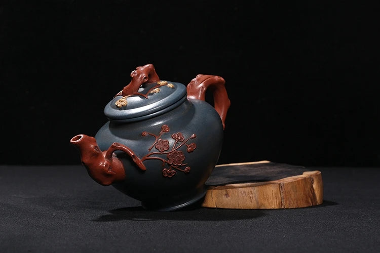 |back old pot of purple sand factory old pot Wang Yinxian make all hand at the age of three color poetic set of pot