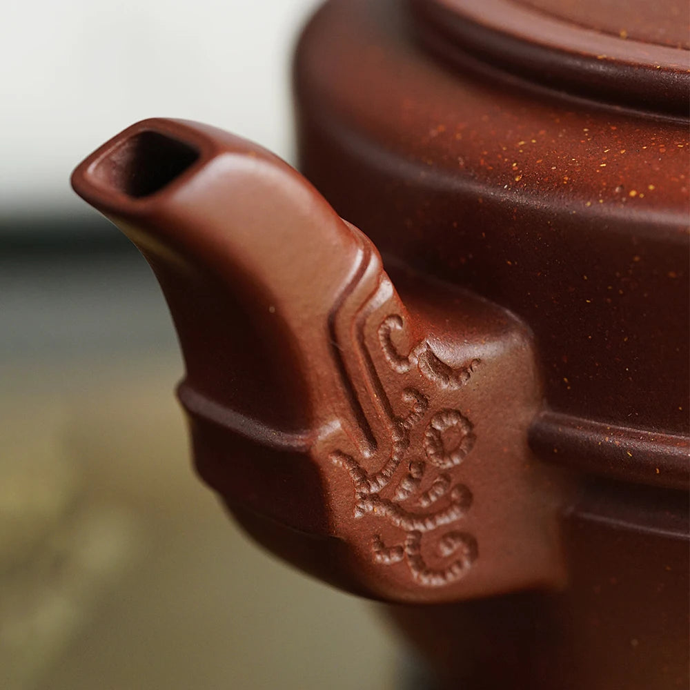 |boutique Yixing purple sand teapot famous pure handmade large purple sand teapot tea pot bottom groove Qingji jade pot