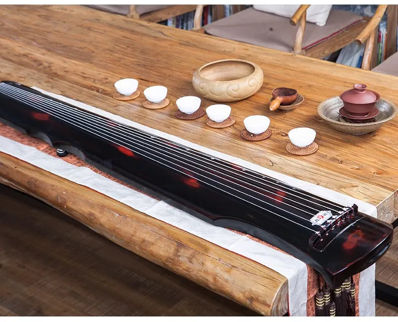 cinnabar chinese guqin fu xi Type Lyre Chinese 7 Strings Ancient Zither Chinese Musical Instrument zither 7 string chinese Guqin