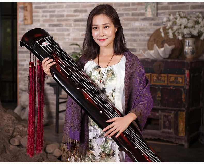 cinnabar guqin fu xi Type Lyre Chinese 7 Strings Ancient Zither Chinese Musical Instruments zither 100% solid AAA fir wood Guqin