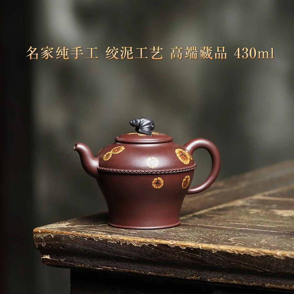 |collection level yixing recommended Sun Hongcan pure manual kung fu masters teapot undressed ore fusion purple clay pot