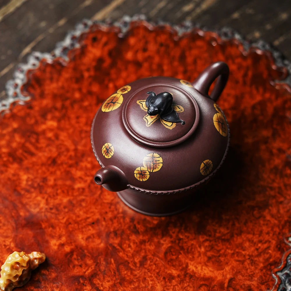 |collection level yixing recommended Sun Hongcan pure manual kung fu masters teapot undressed ore fusion purple clay pot