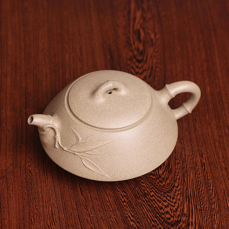 |manual undressed ore green Duan Zhu development pot of tea set the engineering application of miss wu half hand made